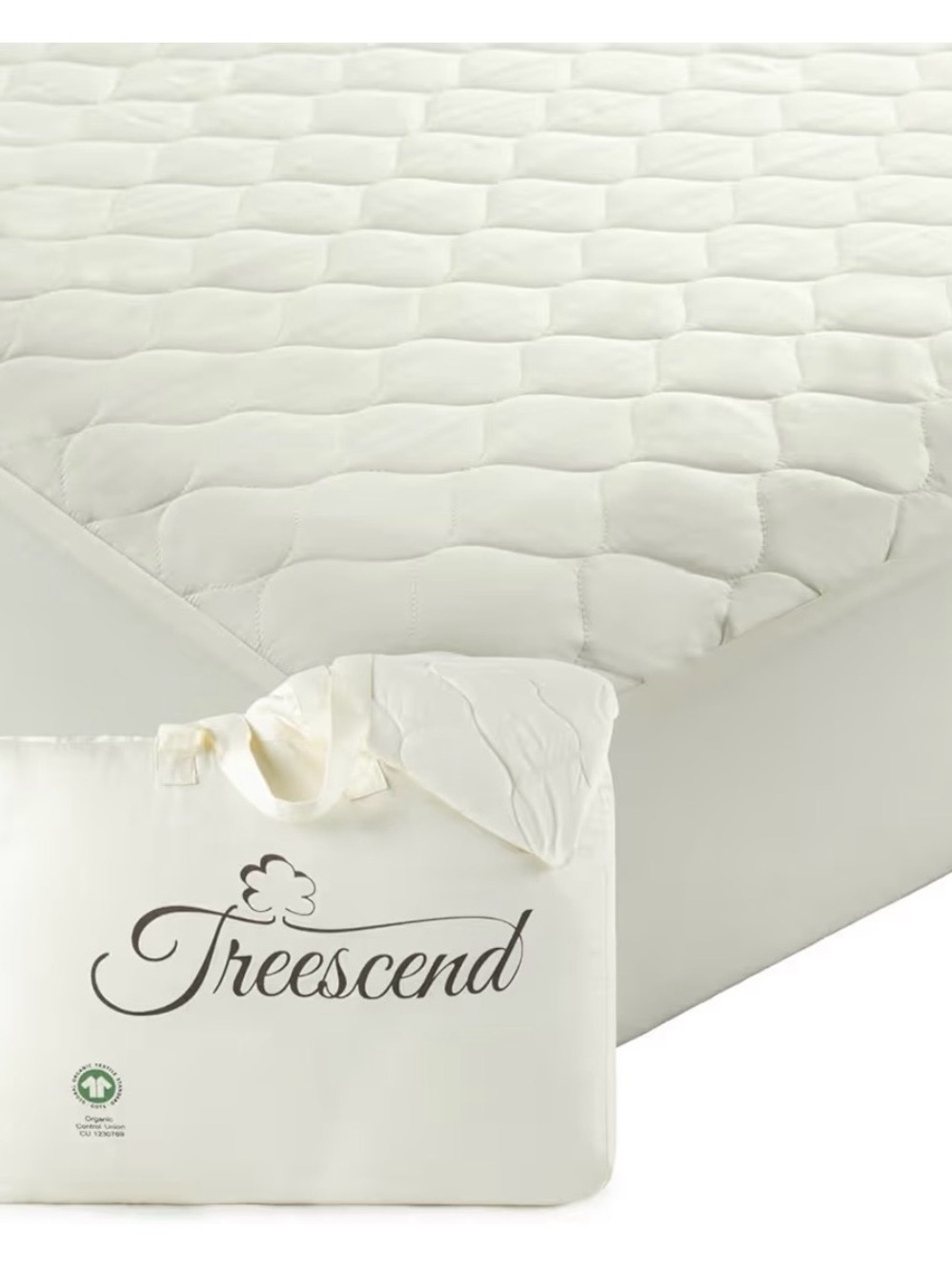 Cream Quilted Mattress Protector